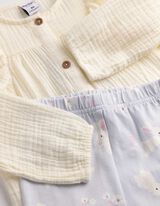 Ruh&aacute;b&oacute;l &eacute;s leggingből &aacute;ll&oacute; szett - Muszlin - feher