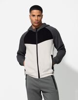 Felpa aperta - Design multicolore - grigio