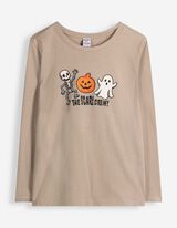 Langarmshirt - Halloween - Beige