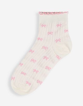 Socken - Schleifen - wei&szlig;