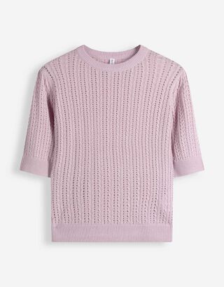 Pull-over - Tricot &agrave; trous - Lilas