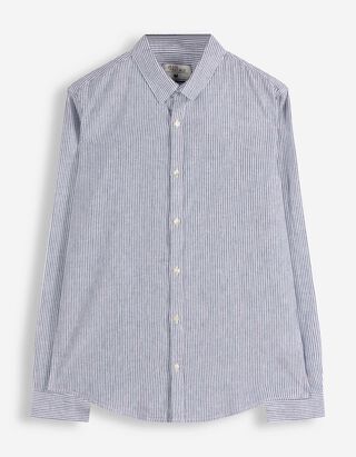 Chemise - Lin m&eacute;lang&eacute; - Bleu fonc&eacute;