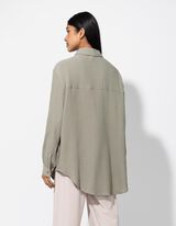 Longbluse - Musselin - grün