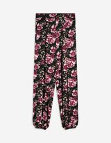 Jogpants - Florales Muster - schwarz
