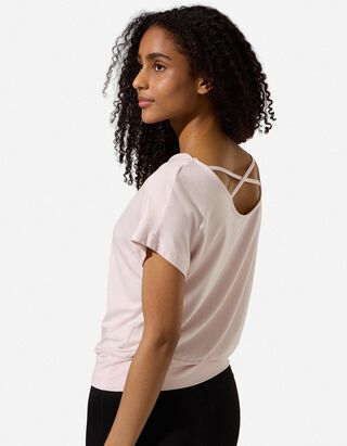 Yoga T-Shirt - Wasserfall-Ausschnitt - Flieder