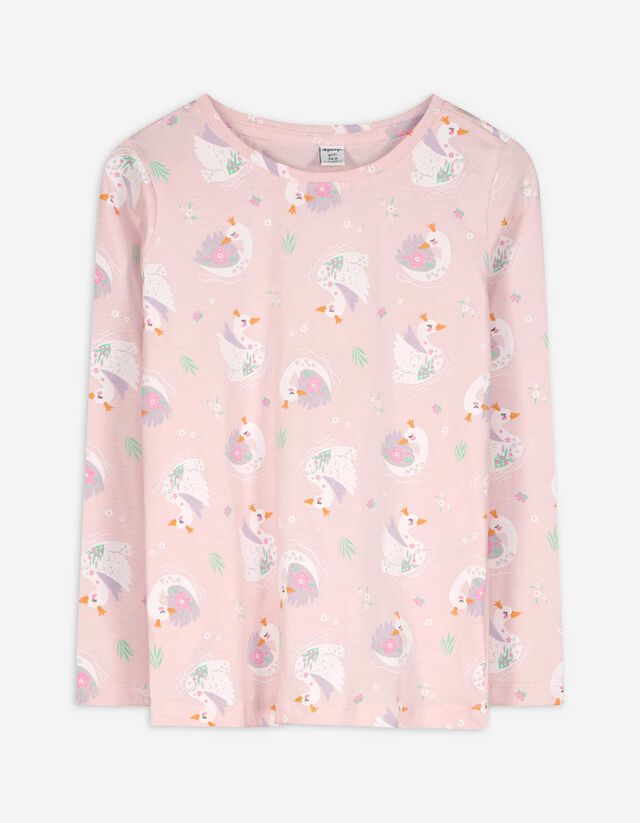 Shirt - Allover-Print - rosa