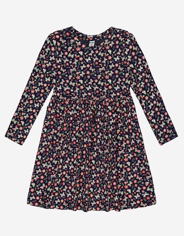 Rochie - Imprimeu allover - Albastru inchis