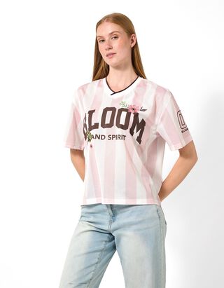 T-Shirt - Gestreift - Rosa