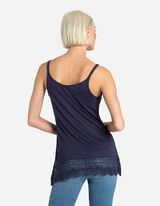 Top sans manches - Broderie anglaise - Bleu foncé