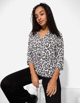 Bluse - Allover-Muster - hellgrau