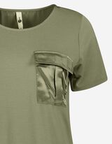 T-shirt - Viscose m&eacute;lang&eacute;e - Vert fonc&eacute;