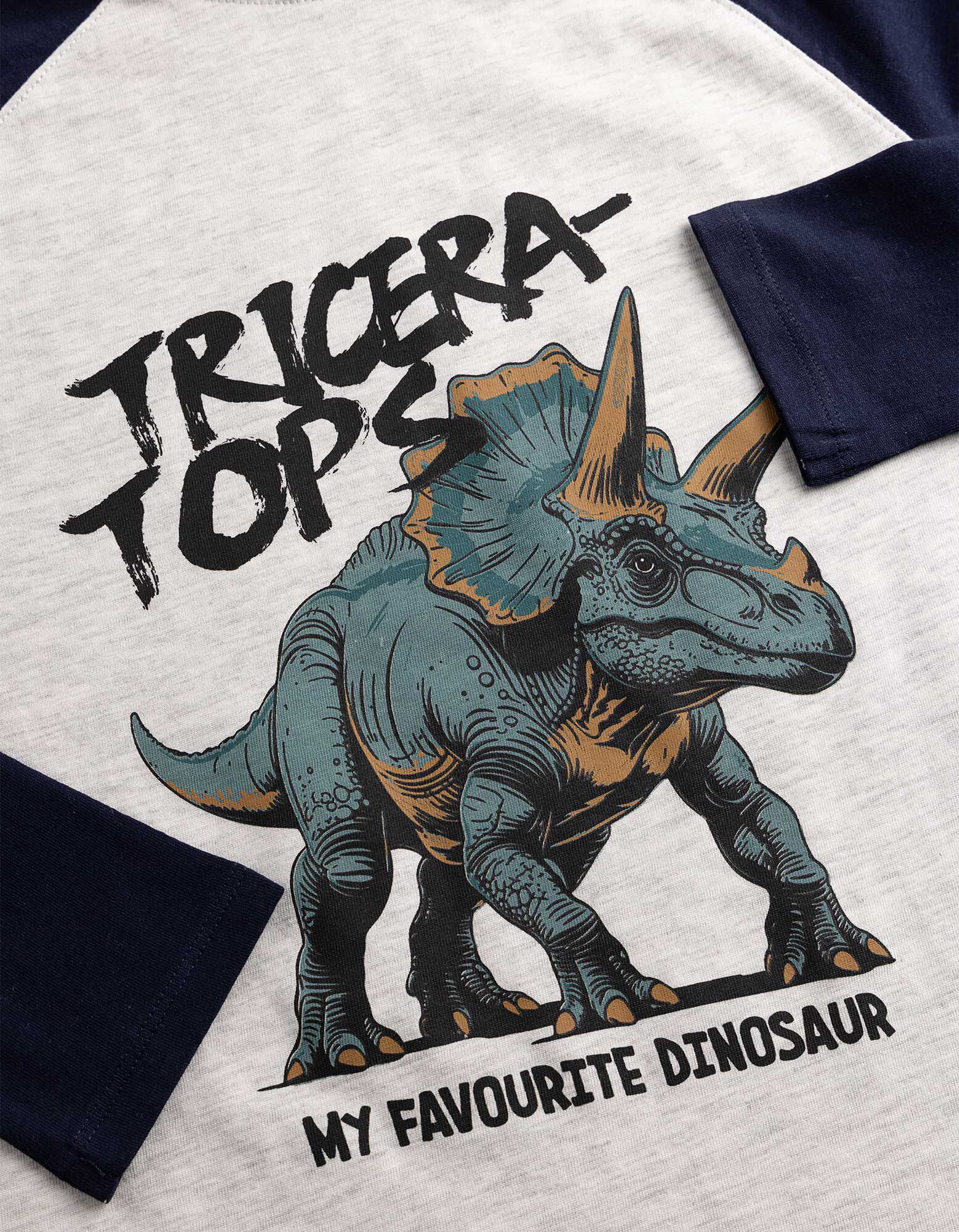 Langarmshirt - Print - Dunkelblau