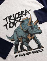 Langarmshirt - Print - Dunkelblau