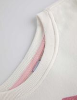 Trikotažinis megztinis - Blizgus paveikslėlis - baltas