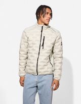 Jacke - Stehkragen - beige