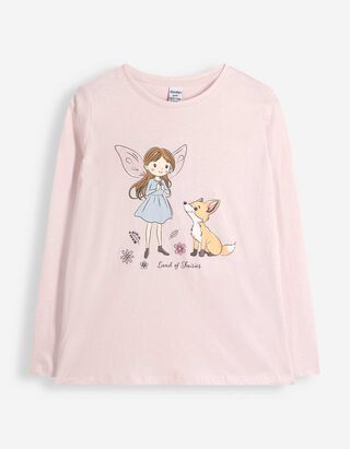 Langarmshirt - Print - Rosa