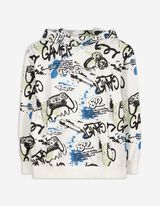Hoodie - Print all-over - wit