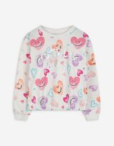 Sweatshirt - Allover-Print - weiß