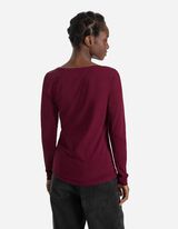 Tričko s dlhými rukávmi - Základné - tmavocervena