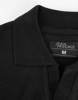 Longsleeve - Overhemd kraag - zwart