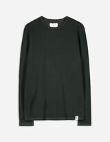 sweter - zwijane krawędzie - ciemny zielony