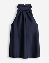 Blouse - Halterhals - donkerblauw