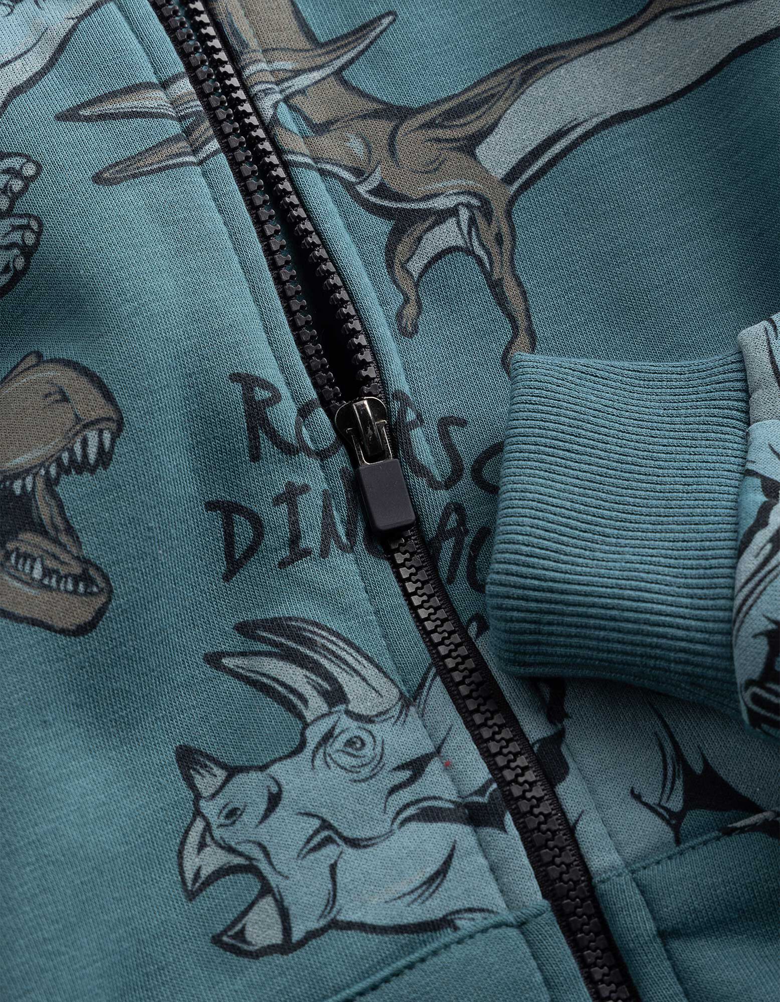 Sweatjacke - Allover-Print - blau