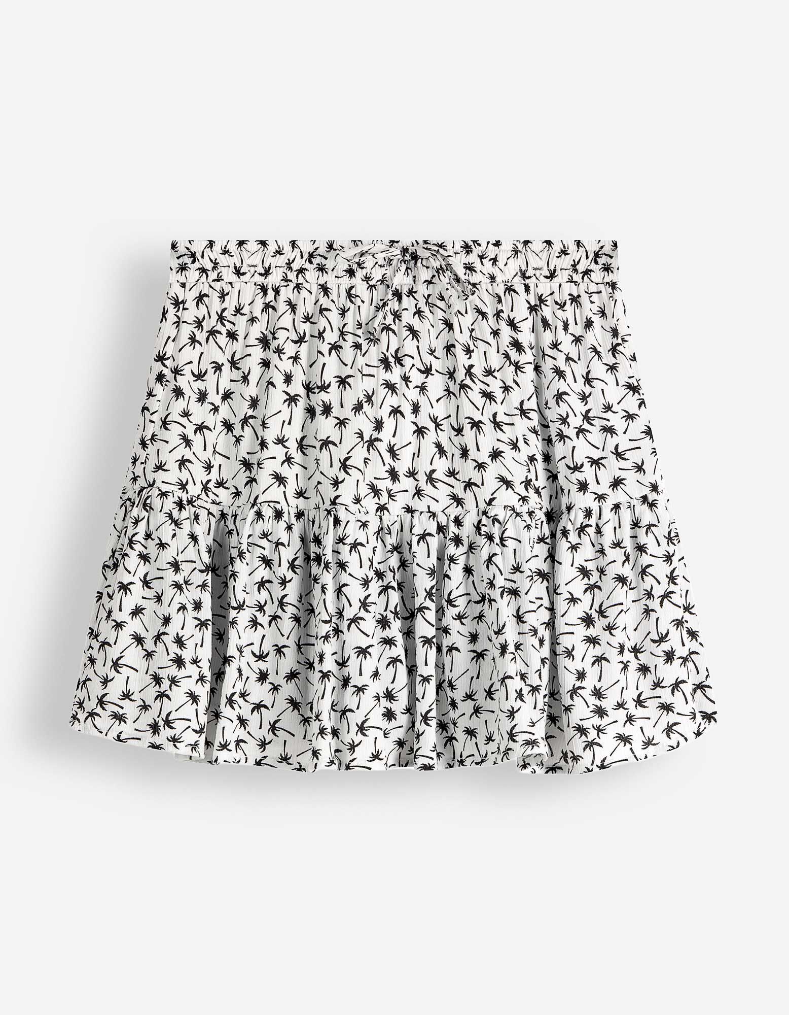 Jupe-short - Imprim&eacute; all-over - Blanc cass&eacute;