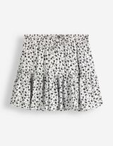 Jupe-short - Imprim&eacute; all-over - Blanc cass&eacute;