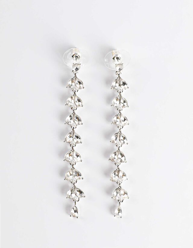 cercei - Pietricele decorative - Argintiu