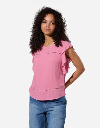 Blouseshirt - Effen - Roze