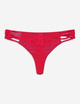 Damen String - Spitzenbesatz