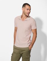 Poloshirt - Wafelstructuur - beige