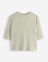 Pullover - Lochstrick - hellgr&uuml;n