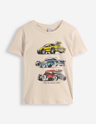 Shirt - Frontprint - beige