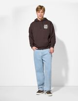 Trikotažinis megztinis - Nugaros raštas - tamsiai rudas