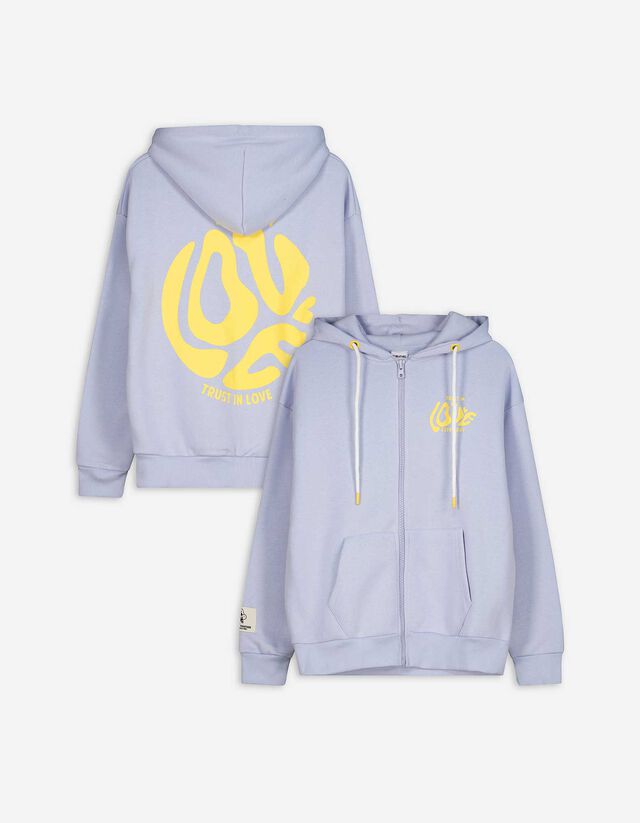 Sweatjacke - Oversized Fit - lila
