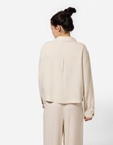 Veste chemise - Aspect lin - beige