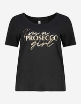Tricou - Imprimeu mesaj - Negru