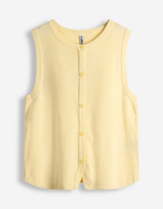 Top in maglia - Abbottonatura - giallo chiaro