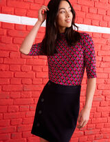 Fustă mini - Amestec viscoză - Negru