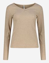 Damen Langarmshirt - V-Ausschnitt