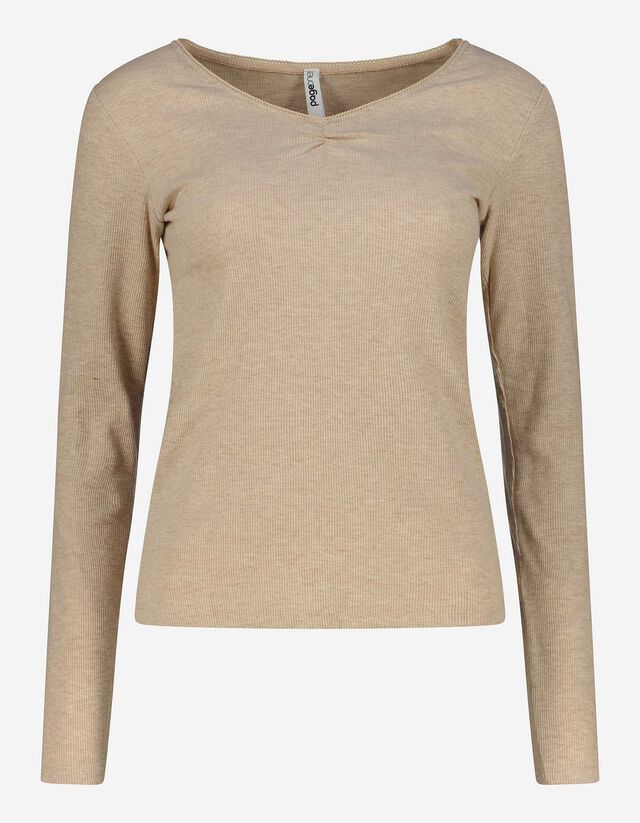 Damen Langarmshirt - V-Ausschnitt