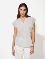 Bluse - V-Ausschnitt - hellgrün