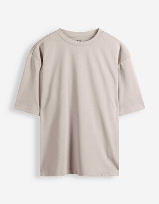 T-Shirt - Oversized Fit - Beige