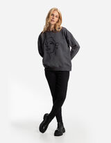Sweatshirt - Borduursels - donkergrijs