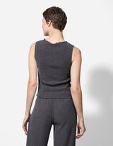 Top sans manches - Mockneck - Gris foncé