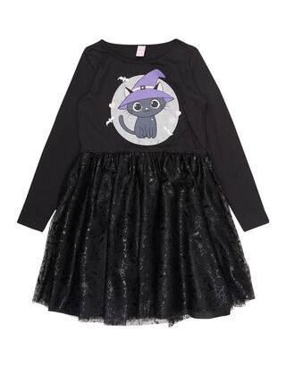 M&auml;dchen Kleid mit Hexen-Print