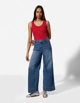 Top - Rippenstruktur - rot