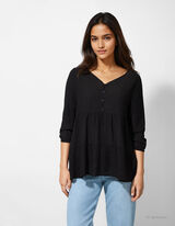 Halenkové tričko - Volány - cerná